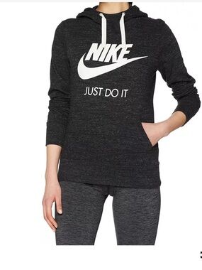 Nike Vintage Lightweight Jersey Hoodie with Front Pocket in Dark Grey